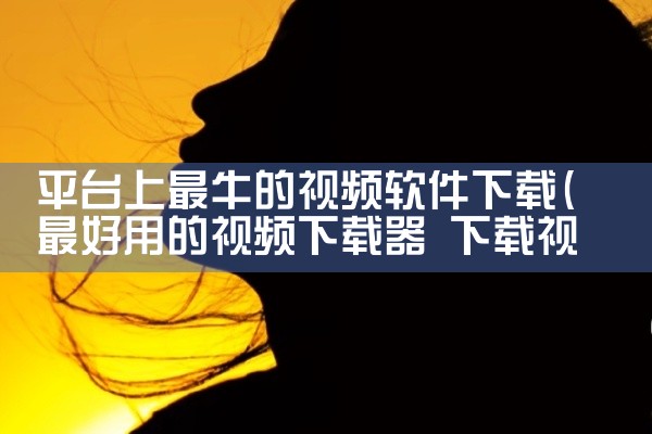 平台上最牛的视频软件下载